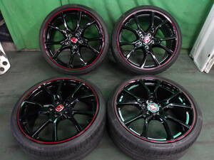 ☆　タイヤ：CONTINENTAL SPORT CONTACT6　245/30ZR20　2019年製　夏　ホイール：HONDA　8.5J　PCD120　黒/赤　+60　5H　シビック/FK8☆