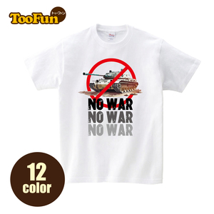 Tシャツ 半袖　NO WAR　戦争反対　戦車　反対　平和を願って　戦争終結　オーバーサイズ　豊富なカラー　厚手　綿100％