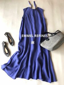 ユナイテッドアローズ エメルリファインズ UNITED ARROWS EMMEL REFINES 大人可愛いきれい色フレアーAラインリネンワンピース♪