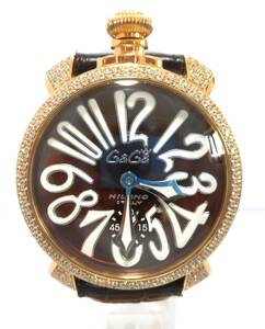 gagamilano ガガミラノ マニュアーレ 48mm ベゼル ラグ アフターダイヤ加工18k金メッキします カスタム取付 マヌアーレナポレオーネMANUALE