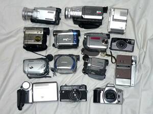 各社デジタルビデオカメラ、8ミリカメラ、フィルムカメラ 全14台ジャンク 