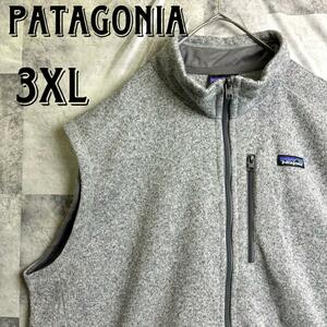 美品 スーパービッグサイズ PATAGONIA パタゴニア ベターセーター スウェット ベスト 裏起毛 ワンポイントブランドロゴ グレー 3XL