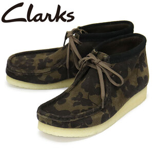 Clarks (クラークス) 26174035 Wallabee Boot ワラビーブーツ メンズ ブーツ Blk/Khaki Floral CL093 UK8.5-約26.5cm