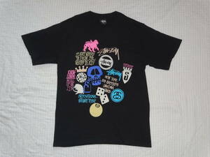 STUSSY　ステューシー　Tシャツ　マルチグラフィック　黒　サイズS