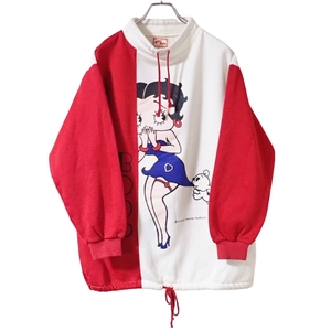 4022/希少 BETTY BOOP スウェット 日本製 80s 90sビンテージ ベティちゃん●洗濯プレス済●ドローコード付 トレーナー made in JAPAN 古着