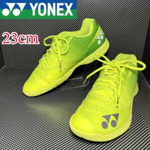 【美品】YONEX ヨネックス バトミントンシューズ パワークッション イエロー 23cm