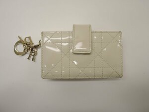 Christian Dior クリスチャン・ディオール LADY DIOR カードホルダー カナージュ パテントカーフスキン ABランク 小物 BRB・バッグ・財布