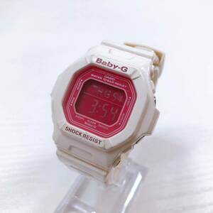 183【中古】CASIO Baby-G カシオ ベビーG BG-5601 腕時計 クオーツ デジタル 多機能 ホワイト ピンク文字盤 動作確認済み 現状品