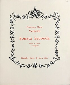 ヴェラチーニ ソナタ 2 (フルート/バイオリン＋ピアノ) 輸入楽譜 Francesco Maria Veracini Sonata Seconda Flauto o Violino e Pianoforte
