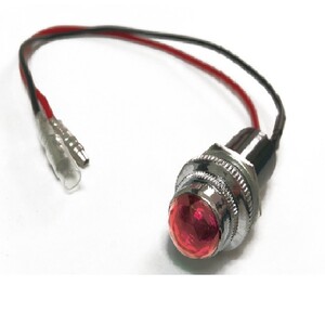 レッド 16φ パイロットランプ LED バルブ 1個 汎用 12V 24V ダイヤカット ナンバー フレーム 枠 クリア デコトラ 16mm インジ ケーター