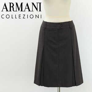 国内正規品◆ARMANI COLLEZIONI アルマーニ コレッツォーニ ストレッチ ウール ボックスプリーツ スカート 40