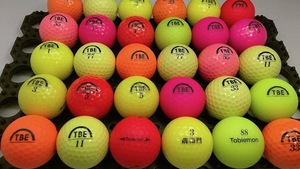 【激安】E47【超美品】S級 ワークスゴルフ WORKS GOLF TOBiEMON シリーズ混合 カラー混合 30個【ロストボール】