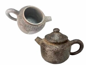 H0208 時代茶注 煎茶道具 茶道具 後手急須 茶器 時代物 箱付