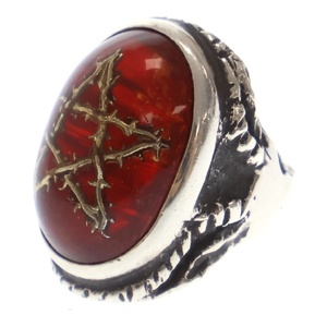 ALEX STREETER アレックスストリーター Angel Heart Ring w Thorn Star エンジェルハートリング wソーンスター レッド 10号