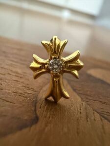 ★正規品 インボイスコピー付 クロムハーツ 22k スタッドピアス CHプラス ダイヤモンド ゴールド GOLD ER STUD No2 CH PLUS DMND 1DIA