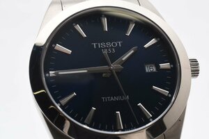 稼働品 ティソ デイト ラウンド シルバー クオーツ メンズ 腕時計 TISSOT