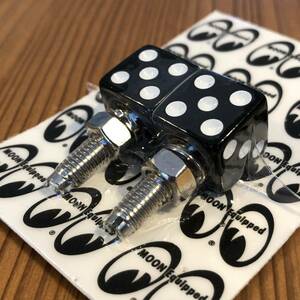 ダイス ライセンスボルト ブラック 黒 black ナンバーボルト サイコロ mooneyes ムーンアイズ　moon eyes Dice 普通郵便140円発送可