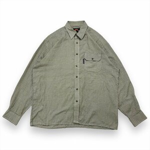 ディッキーズ シャツ 長袖 チェック Dickies 古着 メンズ L スペアボタン有り アメカジ