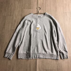 100円スタート☆ MOOMIN ムーミン　トレーナー　スウェット　グレー系　　ゆったり　LL