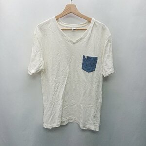 ◇ ⊂ Φ EDWIN エドウィン Vネック 半袖 Tシャツ サイズLARGE オフホワイト系 メンズ E