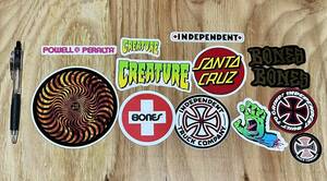 ステッカー13枚セット　INDEPENDENT BONES SANTA CRUZ CREATURE SPITFIRE POWELL