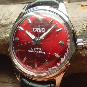 ●希少！●オリス■ORIS 手巻き機械式1980年代ヴィンテージメンズ腕時計アンティーク即納　男性人気ブランド0421g