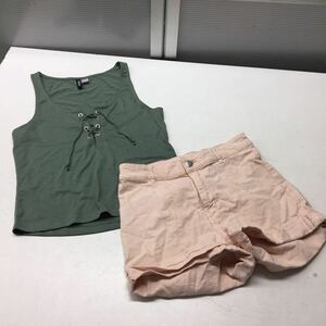 送料無料★H&M エイチアンドエム DIVIDED★上下セット★ノースリーブトップス ショートパンツ レディース#20908sj43