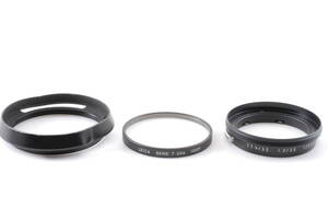 【並品 保障付 動作確認済】Leica Hood 12504 + Leica Filter 13009 Seria 7 Uva ライカ レンズフード + レンズフィルター #Q6437