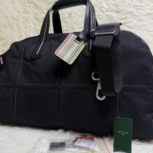 1円【入手困難】Paul Smithポールスミス　ボストンバッグ ビジネスバッグ ブリーフケース A4 2way レザー ナイロンメンズ レディース 黒