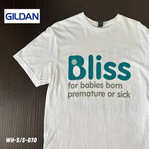 GILDAN BIiss サポート団体プリントTシャツ　Mサイズ　古着　半袖　ホワイト　アメカジ