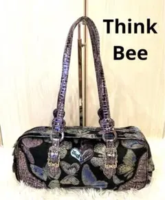 ThinkBee シンクビー ハンドバッグ　トートバッグ レザー 蝶々