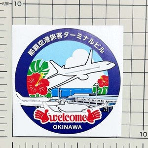 那覇空港 旅客ターミナルビル ステッカー WELCOME OKINAWA STICKER OKA NAHA 沖縄 那覇 飛行機 旅客機 シール デコ コレクション 新品