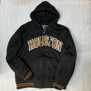 USA正規品 【L】 LeeHanTon ボア ジップアップ 厚手 シェルパ パーカー HOUSTON ヒューストン パッチロゴ 黒 College カレッジ