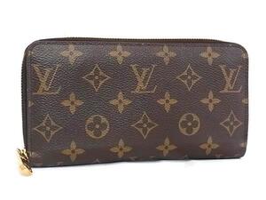 1円 ■美品■ LOUIS VUITTON ヴィトン M41895 モノグラム ジッピーウォレット ラウンドファスナー 長財布 フューシャ ブラウン系 DA8993