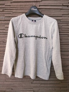 長袖Tシャツ グレー 長袖 コットン ロゴ　チャンピオンChampion140