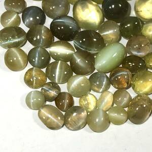 (天然クリソベリルキャッツアイおまとめ50ct)j ルース 裸石 猫目石 cats eye 宝石 ジュエリー chrysoberyl i