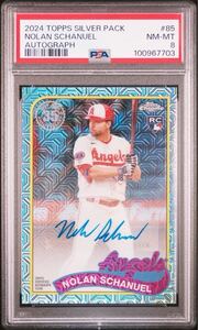 TOPPS 2024 SILVER-PACK 1989CHROME PROMO NOLAN SCHANUEL Autograph PSA8 MLB Los Angeles Angels 直筆サインカード ベースボールカード 