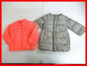 2401★SF-1614★2歳児用！ baby Gap ベビーギャップ ダウンジャンバー 女児用 ピンク&グレー スター PRIMALOFT　中古