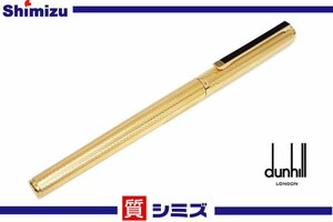 1円【dunhill】外装：美品 筆記未確認 ダンヒル 万年筆 ペン先： K14/585 カートリッジ式 ゴールド×ブラック 筆記用具◆質屋