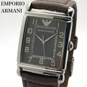 【稼働】EMPORIO ARMANI アルマーニ AR-0423 グレー文字盤 クォーツ メンズ腕時計 5-01-A