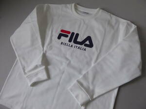 FILA GOLF フィラ ゴルフ 厚手 裏起毛 暖か BIGロゴ 長袖Tシャツ ロンT ロングTシャツ　XL　白