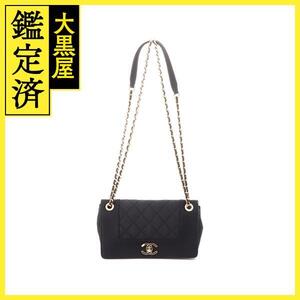 CHANEL シャネル　バッグ　フルフラップ　マドモアゼルチェーンショルダー　ブラック/GP　キャンバス　A93083【431】