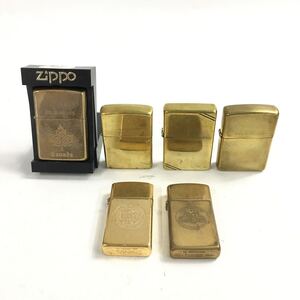 ★E09614/ZIPPO ジッポー/オイルライター/Canada/ダイアゴナルライン 等/スリム 他/ゴールド/まとめて/計6点セット/ケース付含/火花OK含 す