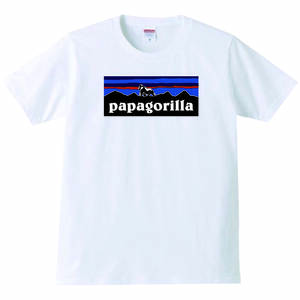 【送料無料】【新品】papagorilla パパゴリラ 紺 Tシャツ パロディ おもしろ プレゼント 父の日 メンズ 白 XXLサイズ