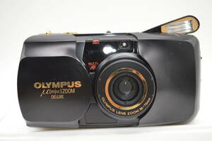 ★動作確認済★　オリンパス ミュー Olympus μ mju zoom DELUXE　コンパクト・フィルムカメラ　ブラック×ゴールド