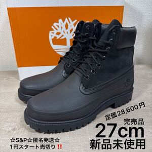 1円スタート売切り 新品未使用 27cm US9 Timberland HERITAGE 6IN BOOT ティンバーランド 6インチ ブラック プレミアム 防水仕様 ブーツ