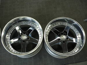 希少　格安出品　エクイップ　ワーク　２本　メッキ　18インチ　18×11J　マイナスオフセット　５穴　PCD114.3　深リム