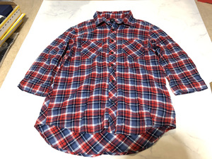 GAP ギャップ シャツ 長袖 S/844743 レッド×ブルー系 チェック柄 トップス シンプルデザイン 着心地良い Mサイズ【アウトレット】Q8