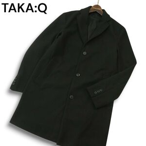 TAKA:Q タカキュー 秋冬★ ウールライク チェスター コート Sz.M メンズ 黒 ビジカジ　A4T13721_C#N