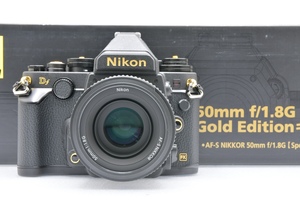 箱付・未使用級美品 Nikon Df Black Gold + 50mm F1.8 Special Gold Edition キット ニコン デジタル一眼レフ ショット数/48枚 ■30559